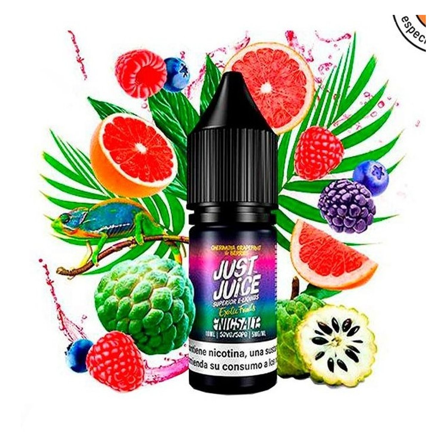 5056168854844 Just Juice Cherimoya Grapefruit & Berries 10Ml - Just Juice Exotic Fruit Salt - Imagen 1