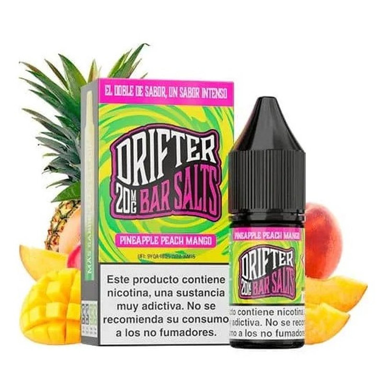 5056325635385 Drifter Juice Sauz Drifter Bar Salts Pineapple Peach Mango 10Ml 20Mg - Imagen 1
