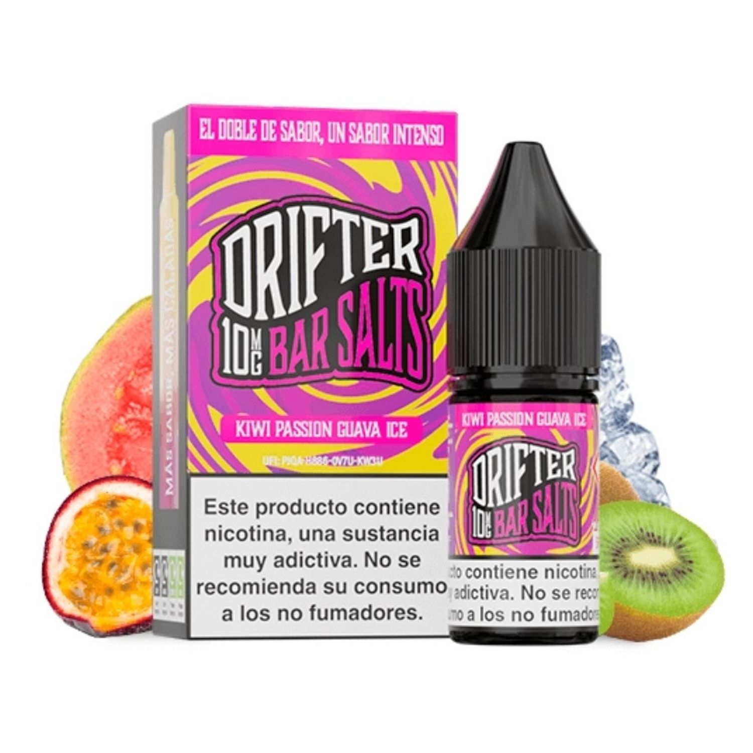 5056325635439 Drifter Juice Sauz Drifter Bar Salts Kiwi Passion Guava Ice 10Ml 10Mg - Imagen 1