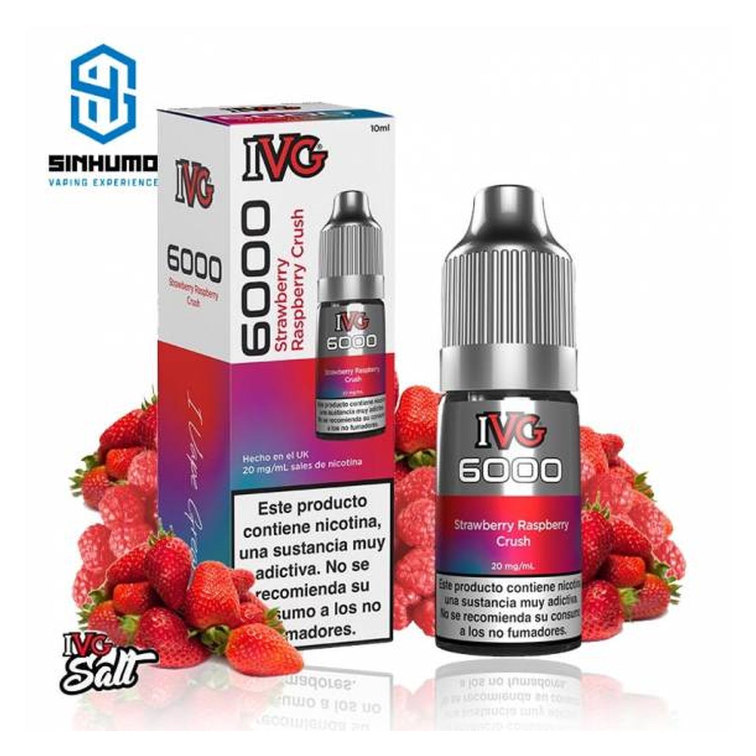 5056617571445 Sales Strawberry Raspberry Crush 10ml By IVG Salt - Imagen 1