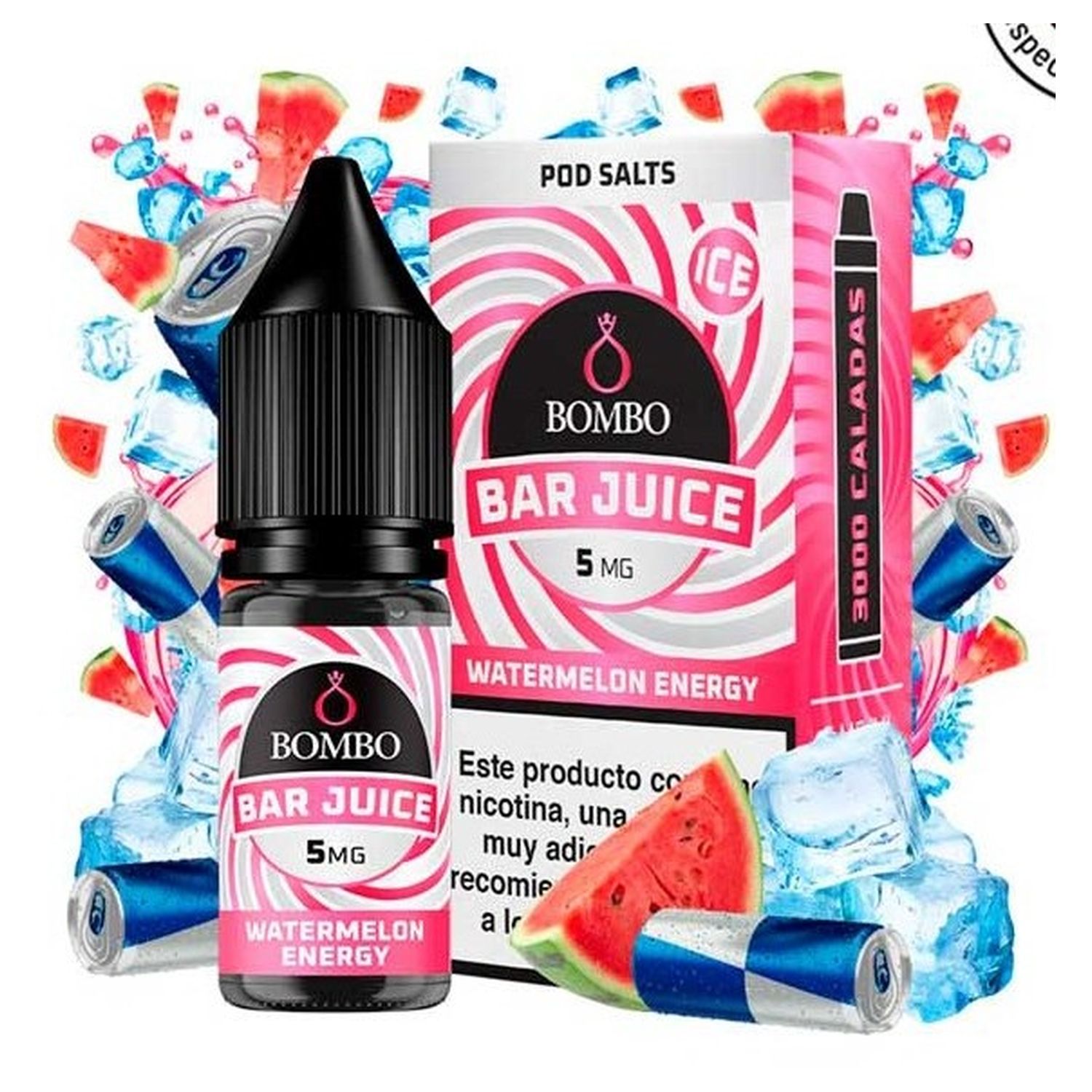641837737822 Bombo Bar Juice Watermelon Energy Ice 10Ml - Bar Juice By Bombo - Imagen 1