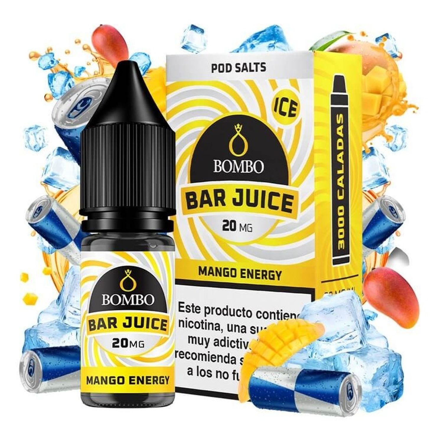 641837737877 Bombo Bar Juice Mango Energy Ice Nicsalt 10Ml 20Mg Bar Juice Bombo - Imagen 1