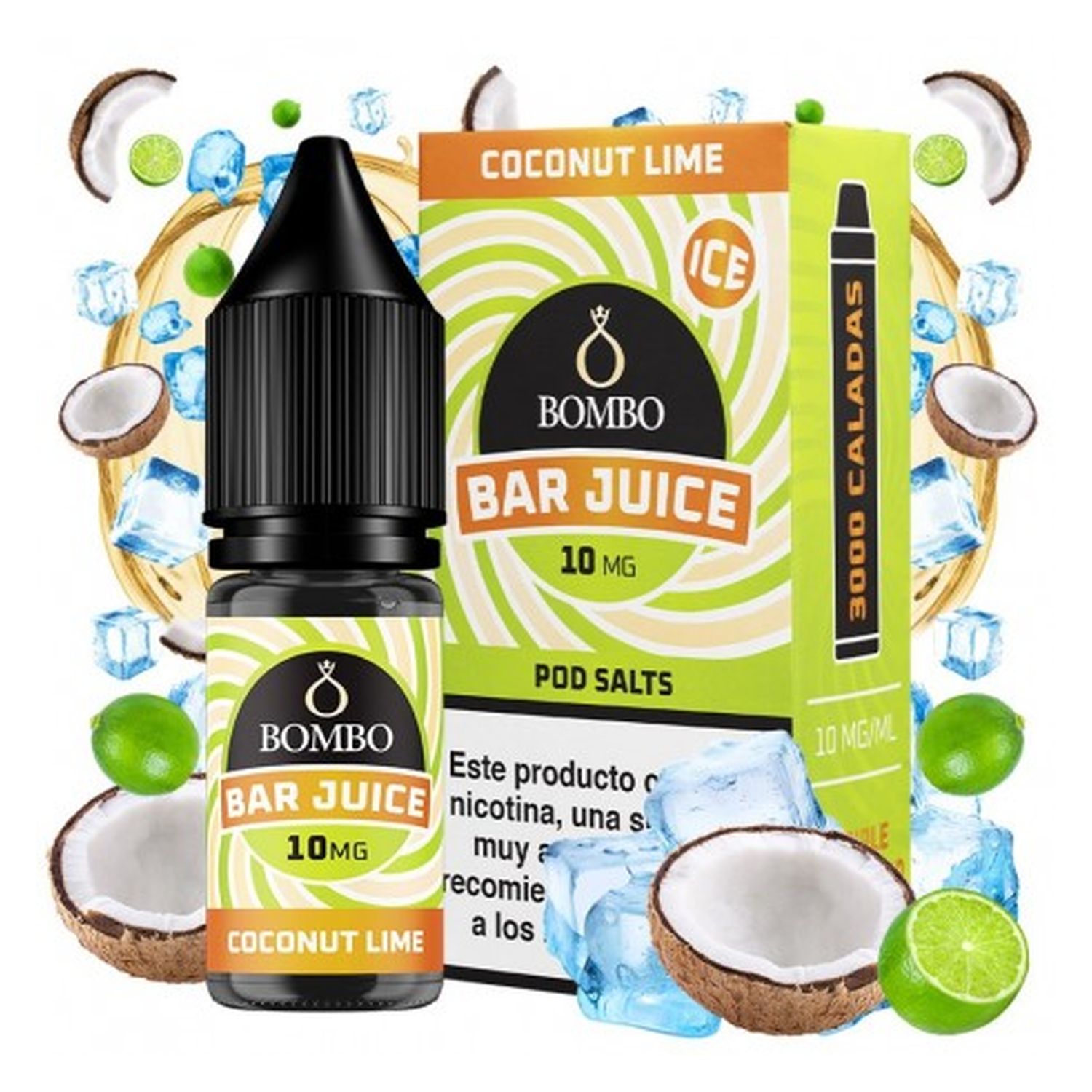 735942226637 Bombo Bar Juice Coconut Lime Ice 10Ml 10Mg - Bar Juice By Bombo - Imagen 1