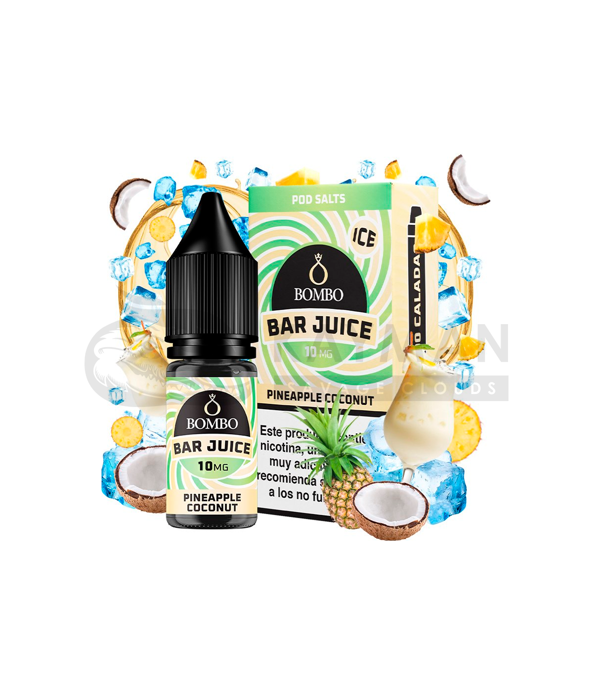 735942222301 Bar Juice Bombo Pineapple Coconut Ice 10mg 10ml - Imagen 1